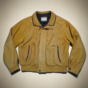 Lone Pine American USA Made Yellow Leather Jacket Size 44 / XL *Read Desc. *Rare